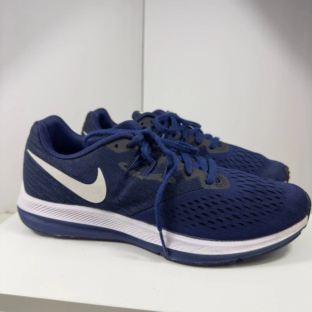 Nike Zoom Winflo 4 Men Size 8.5 Obsidian Navy Blue Running Shoes 898466-400